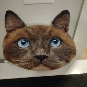 Siamese Cat Head Pillow 14"